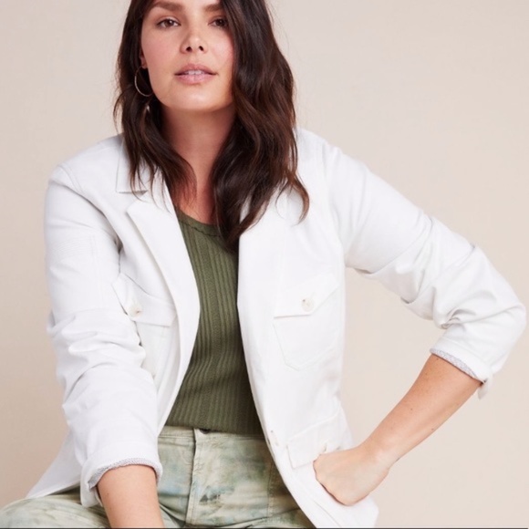 NWT Anthropologie NEVE UTILITY DENIM JACKET White - Picture 2 of 4